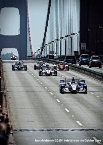IndyCar tribute to Justin Wilson on the Golden Gate Bridge Image: Kurt Dahlstrom