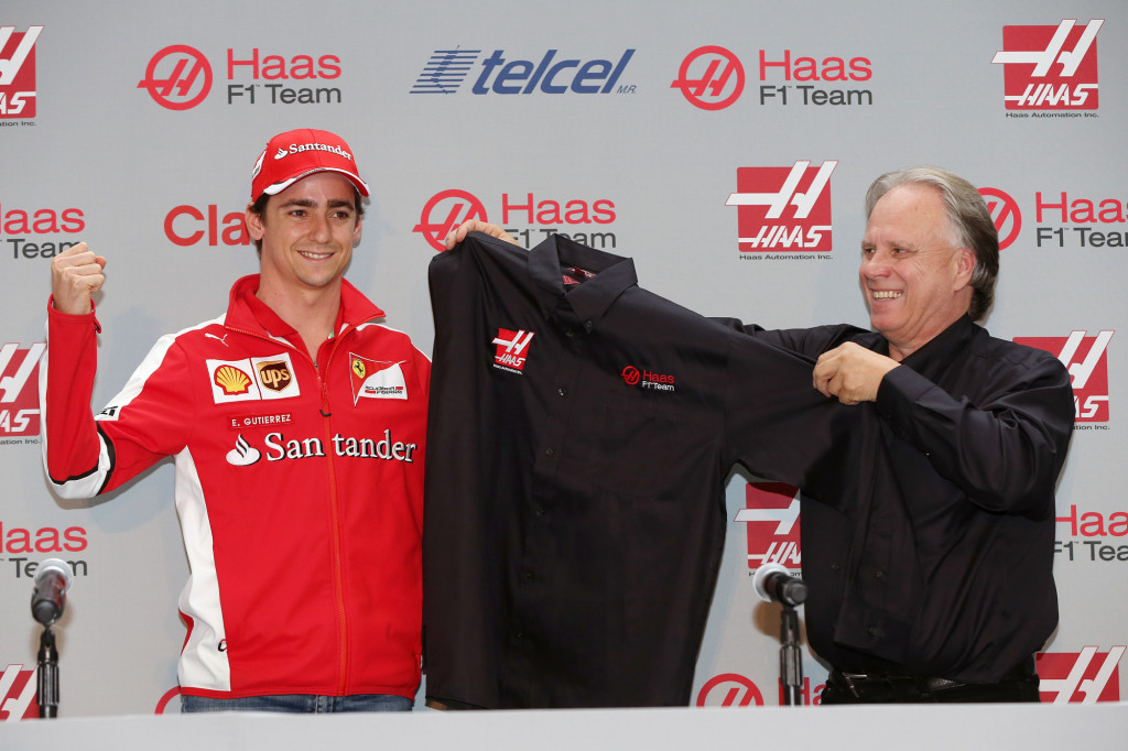 Esteban Gutierrez and Gene Haas at Haas F1 Team's Driver Announcement, Mexico City Image: Haas F1 Team